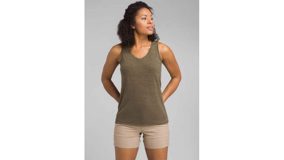 prAna Cozy Up Tank, Cargo Green Heather, Large, W11190754 -319-L