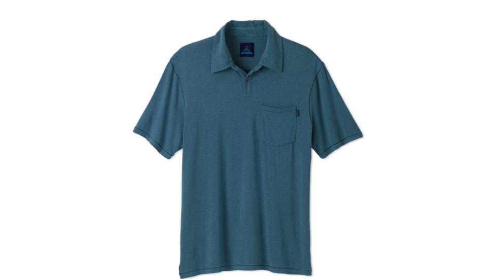 prAna Crosshatch Polo - Men's-Small-Teal