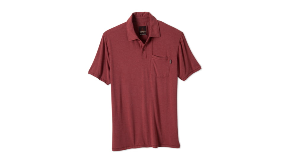 prAna Crosshatch Polo - Men's-Small-Tomato