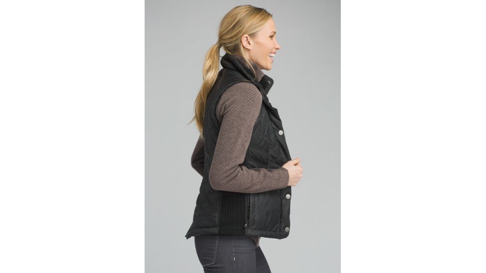 prAna Diva Vest, Snap Button Closure - Womens, Black, XSmall, W13180560-BLK-XS