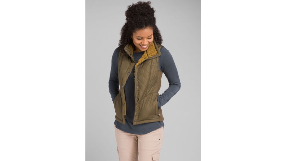 prAna Diva Vest, Snap Button Closure - Womens, Slate Green, Large, W13180560-SLGR-L