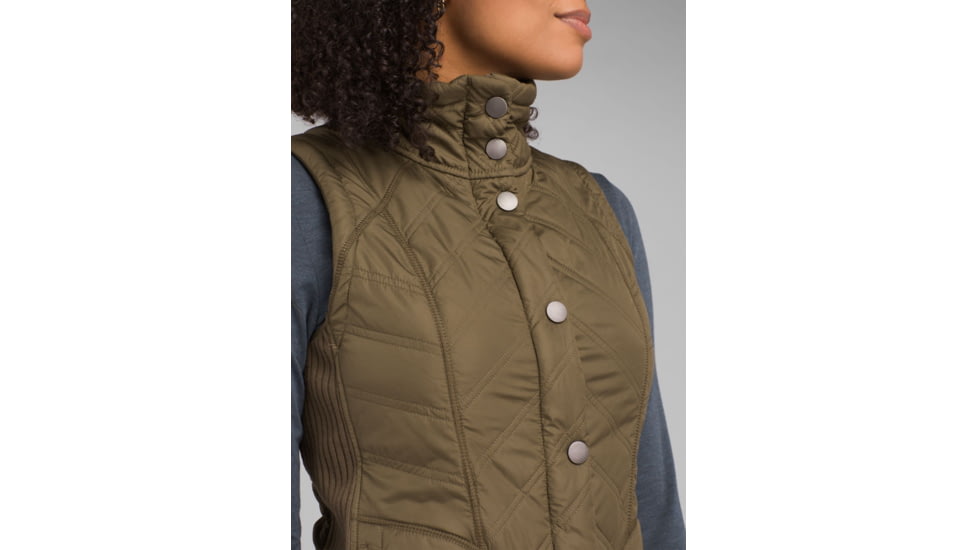 prAna Diva Vest, Snap Button Closure - Womens, Slate Green, Large, W13180560-SLGR-L