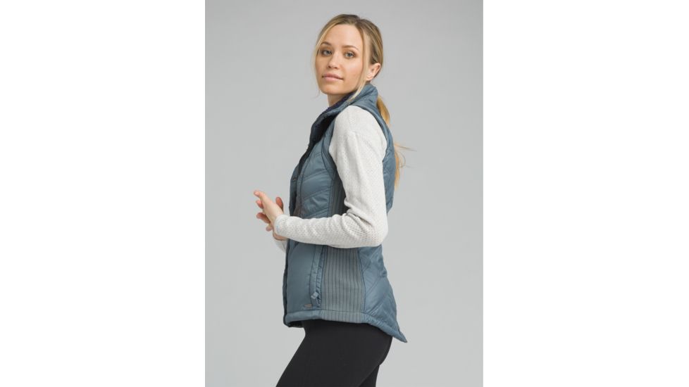 prAna Diva Vest, Snap Button Closure - Womens, Weathered Blue, Large, W13180560-WEBL-L