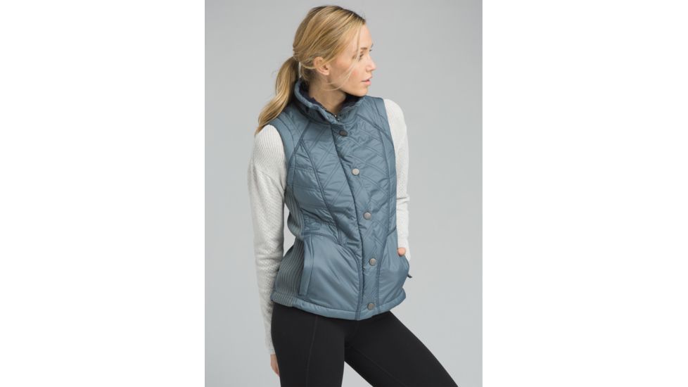 prAna Diva Vest, Snap Button Closure - Women's, Weathered Blue, Large, W13180560-WEBL-L