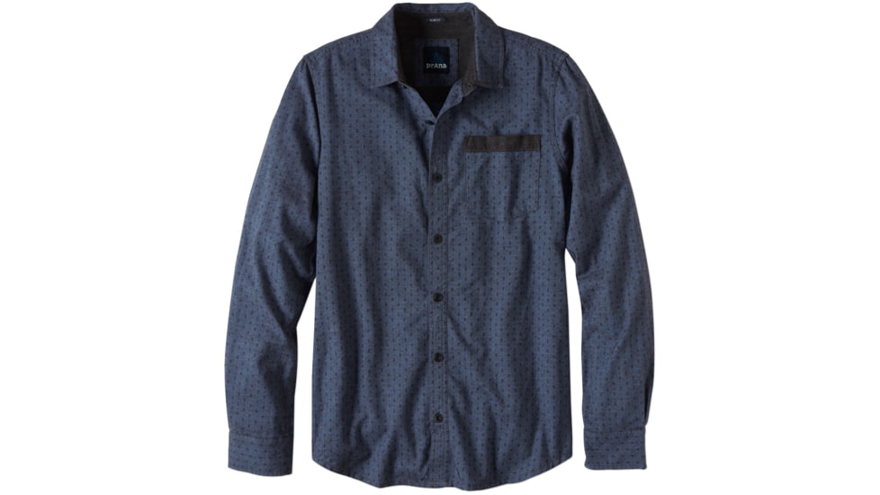 prAna Dover Long Sleeve Shirt - Men's -Dark Cobalt-Small