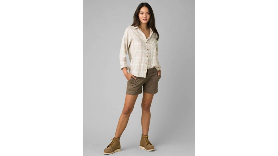 prAna Elle Short - Womens, Mud, 8, 3 in, 3 in, W3120SH42-MUD-8
