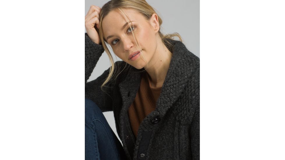 prAna ELong Sleevein Sweater Coat - Womens, Black, X-Large, W23180540-BLK-XL