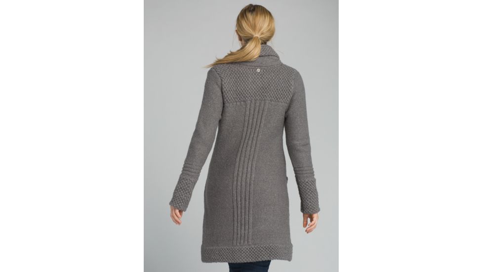 prAna ELong Sleevein Sweater Coat - Womens, Gravel, Large, W23180540-GRA-L