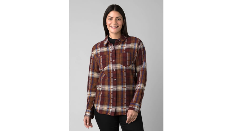prAna Emerick Lined Flannel - Women's, Small, Rhubarb, 1967061-600-S