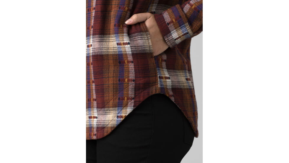 prAna Emerick Lined Flannel - Women's, Small, Rhubarb, 1967061-600-S