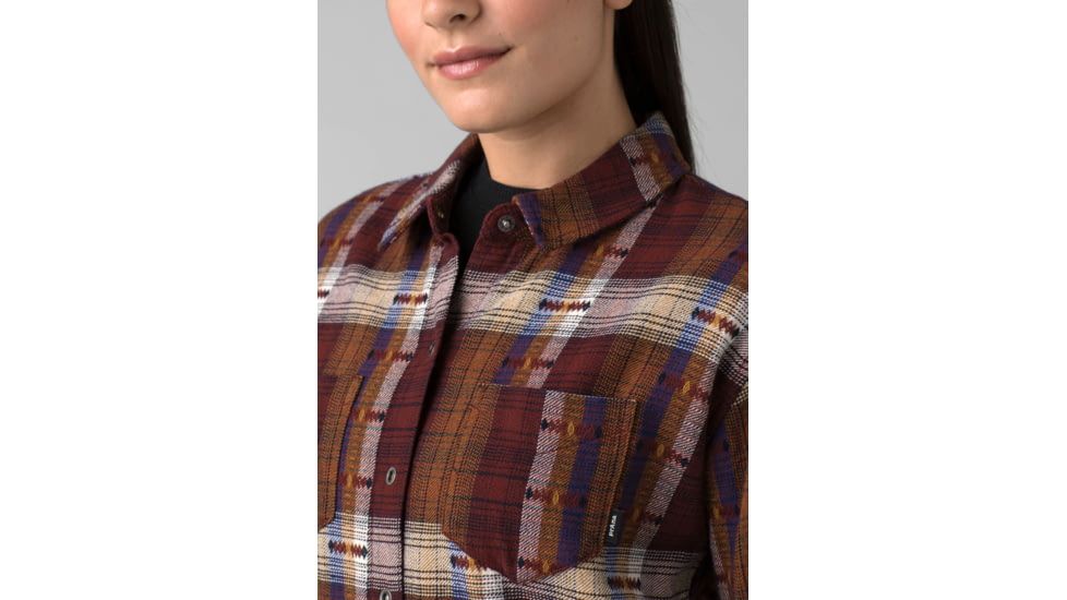 prAna Emerick Lined Flannel - Women's, Small, Rhubarb, 1967061-600-S