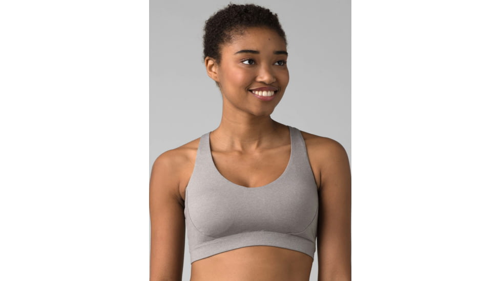 prAna Everyday Bra - Womens, Heather Grey, Extra Small, 1963111-021-XS