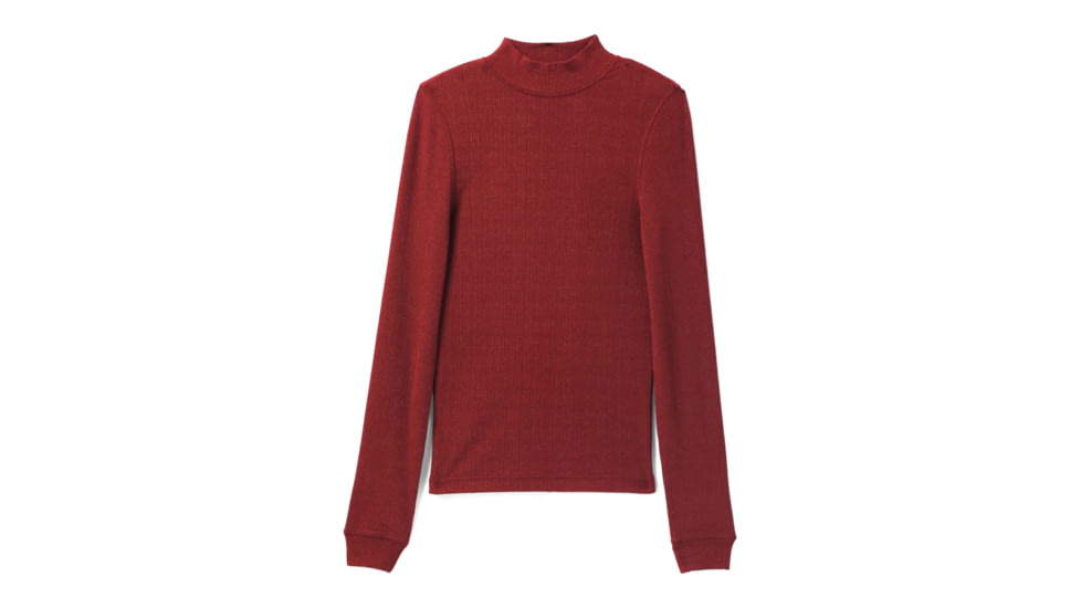prAna Foundation Rib Mock Neck - Women's, Small, Rhubarb Heather, 1967251-600-S