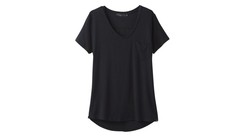 prAna Foundation Short Sleeve V-Neck Top - Women's, Black, X-Large, W11170142-BLK-XL