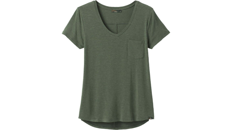 prAna Foundation Short Sleeve V-Neck - Women's, Canopy Heather, Small, W11170142-CNHT-S