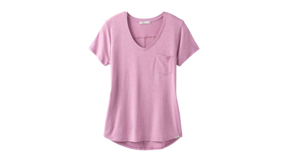 prAna Foundation Short Sleeve V-neck - Women's, Orchid Heather, Small, W11170142 -582-S