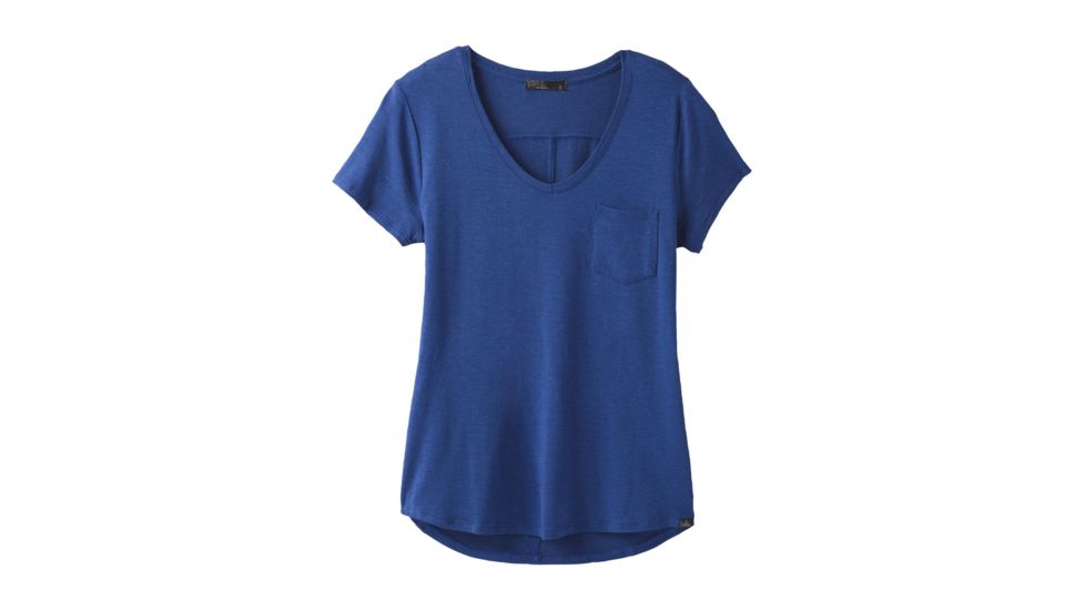 prAna Foundation Short Sleeve V-neck - Women's, Sapphire Heather, XSmall, W11170142 -429-XS