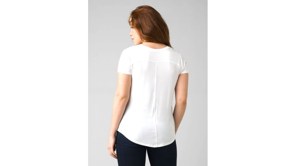 prAna Foundation Short Sleeve V-Neck - Womens, White, Extra Small, 1971451-100-XS