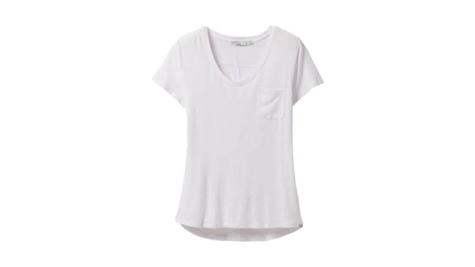prAna Foundation Short Sleeve V-Neck - Womens, White, Extra Small, 1971451-100-XS