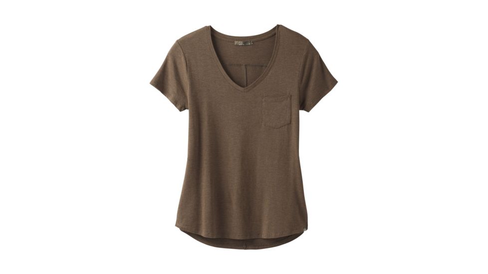 prAna Foundation Short Sleeve Vneck, Slate Heather, XLarge, W11170142 -464-XL