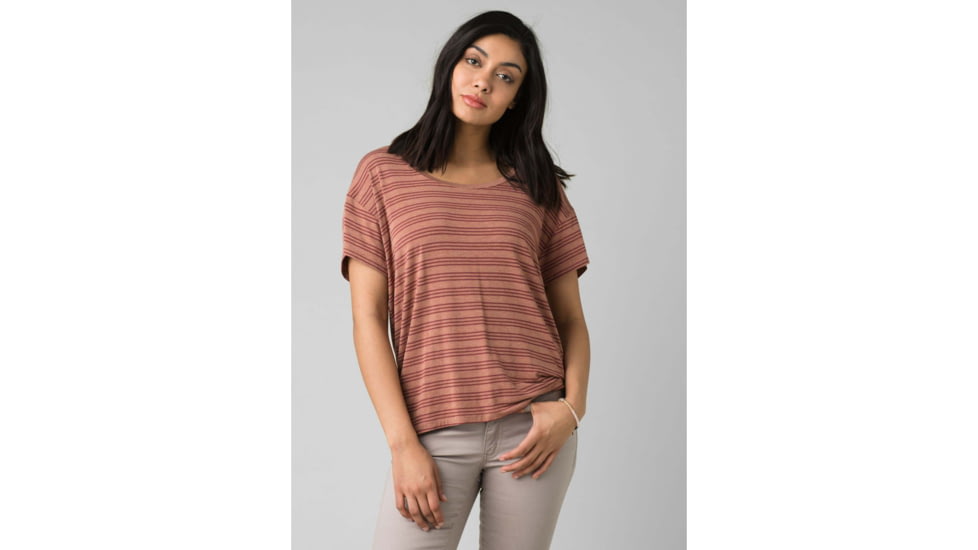 prAna Foundation Slouch Top - Womens, Vino Heather Stripe, Medium, W11202004-VIHS-M