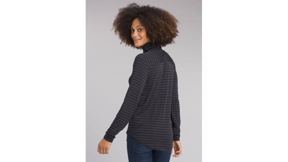 prAna Foundation Turtleneck Shirt - Womens, Charcoal Heather Stripe, Small, W23180527-CCHS-S