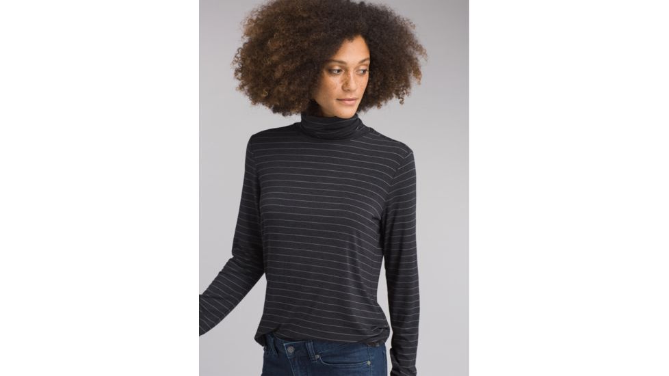prAna Foundation Turtleneck Shirt - Womens, Charcoal Heather Stripe, Small, W23180527-CCHS-S