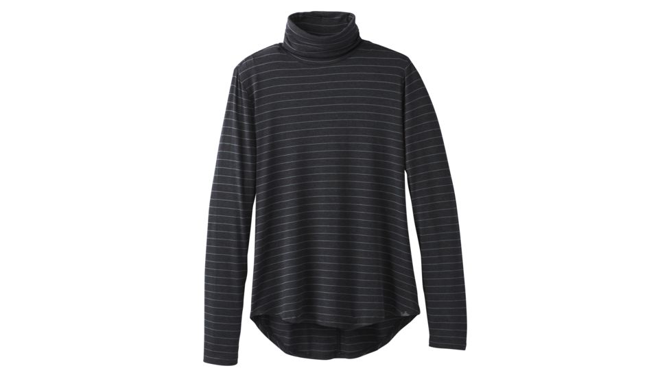 prAna Foundation Turtleneck Shirt - Womens, Charcoal Heather Stripe, Small, W23180527-CCHS-S