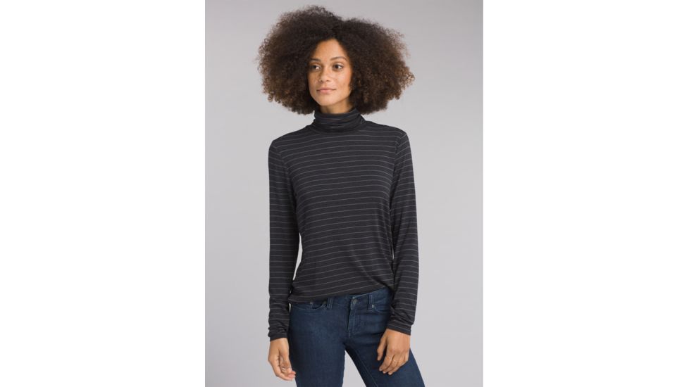 prAna Foundation Turtleneck Shirt - Women's, Charcoal Heather Stripe, Small, W23180527-CCHS-S