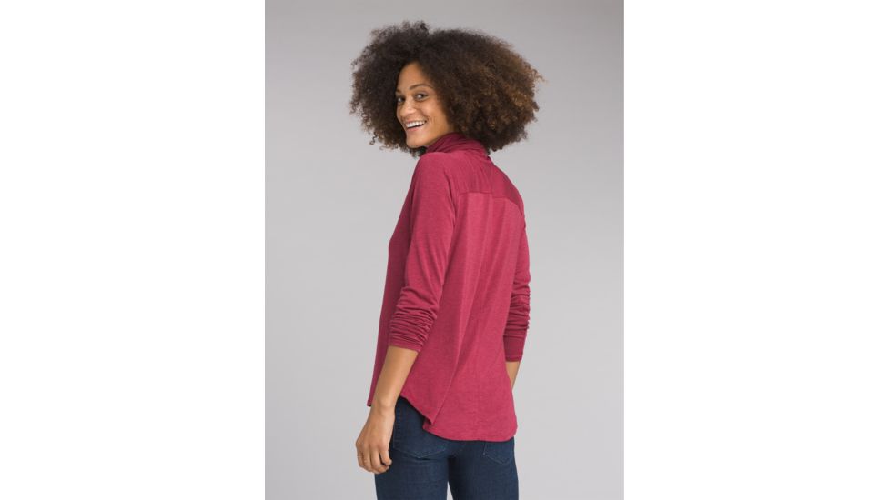 prAna Foundation Turtleneck Shirt - Womens, Crushed Cran Heather, XSmall, W23180527-CRHT-XS