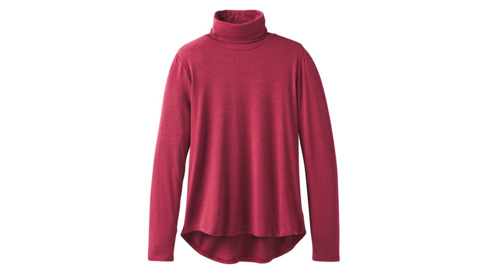 prAna Foundation Turtleneck Shirt - Womens, Crushed Cran Heather, XSmall, W23180527-CRHT-XS