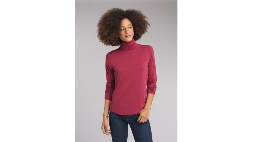prAna Foundation Turtleneck Shirt - Women's, Crushed Cran Heather, XSmall, W23180527-CRHT-XS