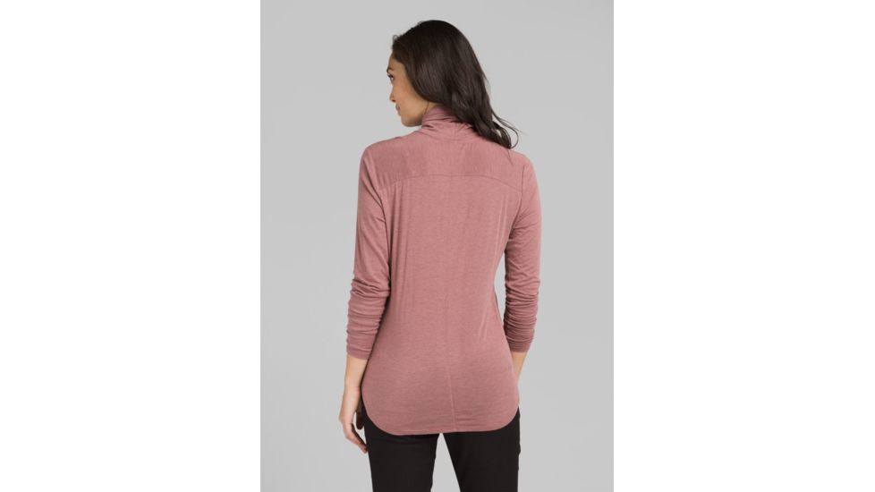 prAna Foundation Turtleneck Shirt - Womens, Dark Mauve Heather, Medium, W23180527-DMVH-M