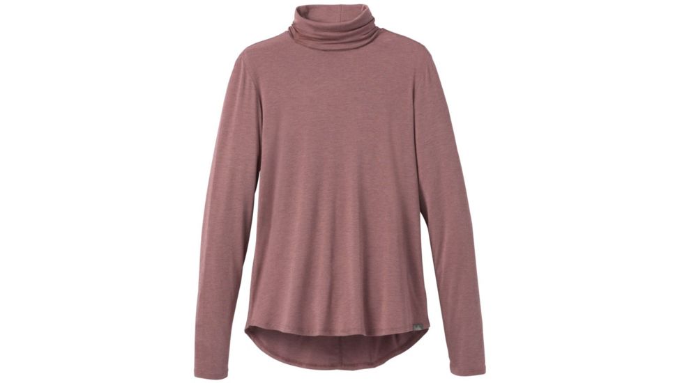 prAna Foundation Turtleneck Shirt - Womens, Dark Mauve Heather, Medium, W23180527-DMVH-M