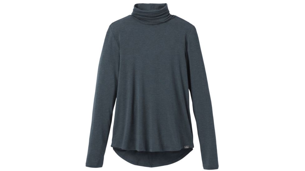 prAna Foundation Turtleneck Shirt - Womens, Grey Blue Heather, Extra Small, W23180527-GBHT-XS