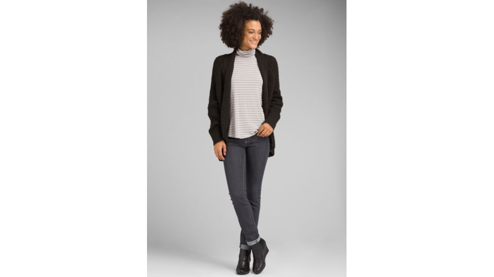 prAna Foundation Turtleneck Shirt - Womens, Light Grey Heather Stripe, Extra Small, W23180527-LGHS-XS