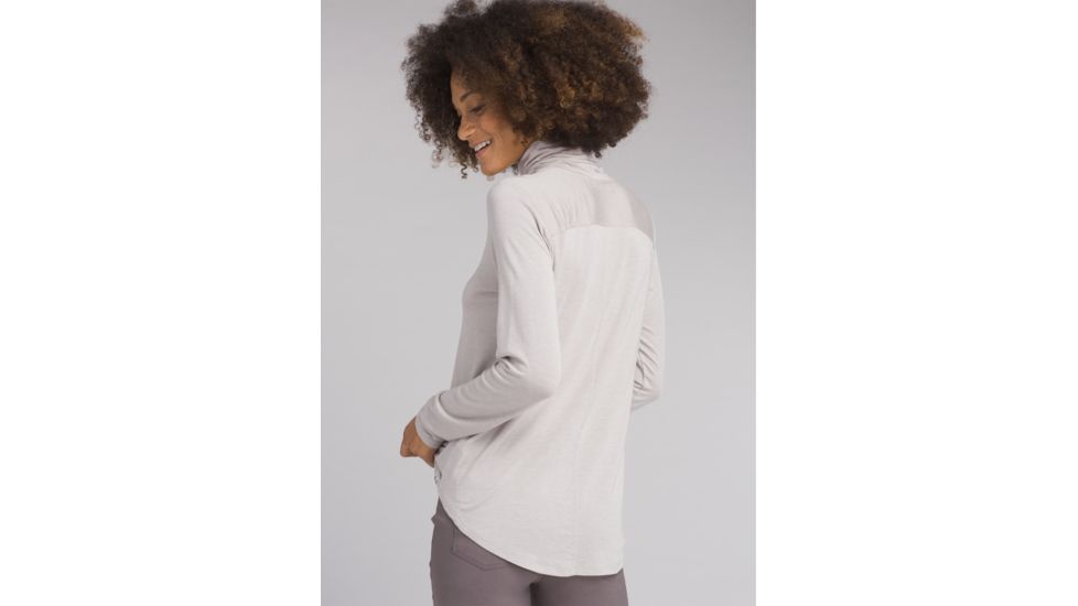 prAna Foundation Turtleneck Shirt - Womens, Light Grey Heather, Small, W23180527-LGHT-S