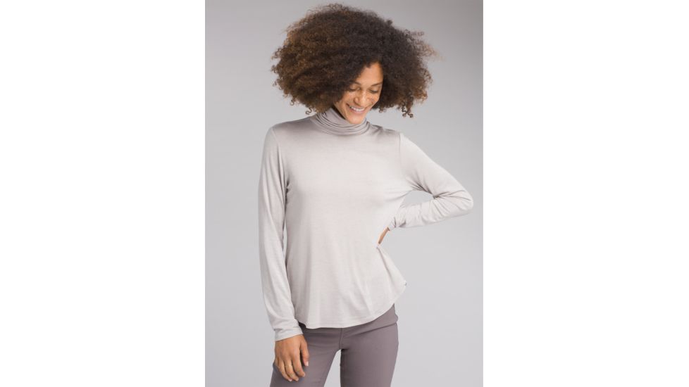 prAna Foundation Turtleneck Shirt - Womens, Light Grey Heather, Small, W23180527-LGHT-S