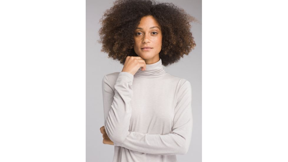prAna Foundation Turtleneck Shirt - Women's, Light Grey Heather, Small, W23180527-LGHT-S