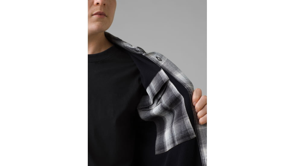 prAna Glover Park Lined Flannel, Black, XLarge, 1964501-001-ST-XL