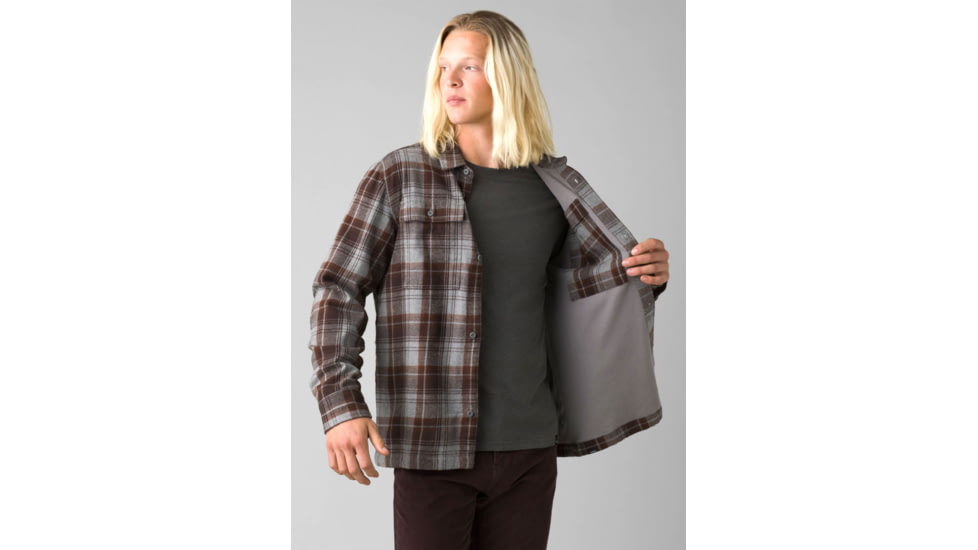 prAna Glover Park Lined Flannel - Mens, Flint Heather, Medium, 1964501-020-ST-M