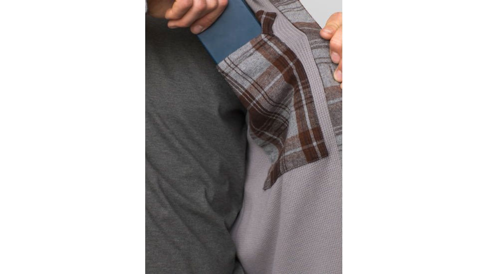 prAna Glover Park Lined Flannel - Mens, Flint Heather, Medium, 1964501-020-ST-M