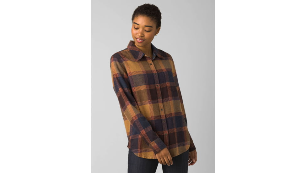 prAna Golden Canyon Flannel - Women's, Small, Antique Bronze, 1967041-200-S