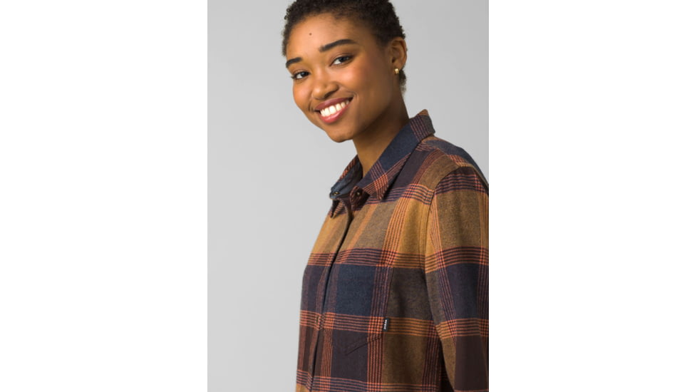 prAna Golden Canyon Flannel - Women's, Small, Antique Bronze, 1967041-200-S