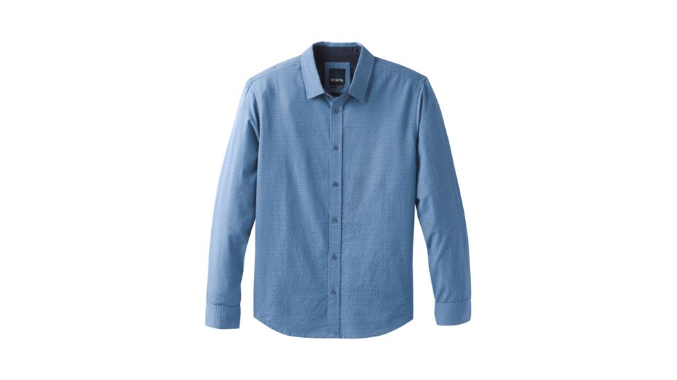 prAna Graden Long Sleeve Shirt - Mens, Steel Blue, Medium, M23180498-STBL-M
