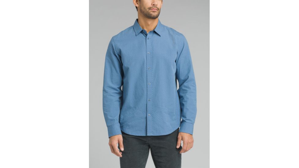prAna Graden Long Sleeve Shirt - Men's, Steel Blue, Medium, M23180498-STBL-M