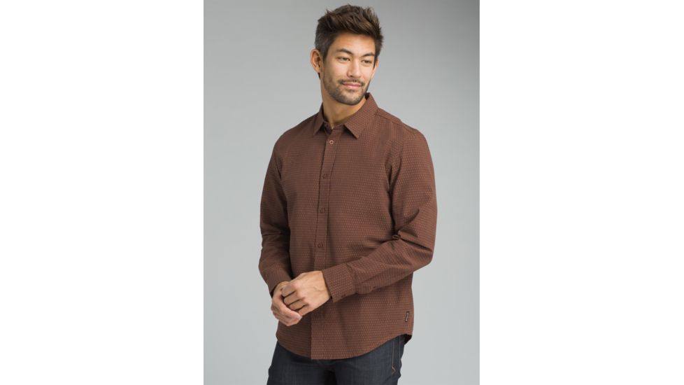 prAna Graden Long Sleeve Shirt - Mens, Wedged Wood, Small, M23180498-WDWO-S