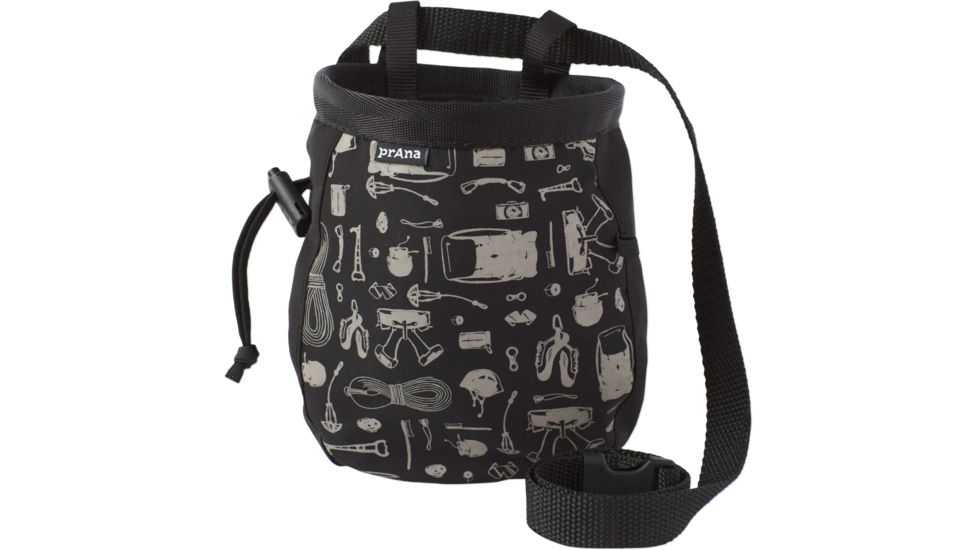 prAna Graphic Chalk Bag with Belt, Black, One Size, U61171807-BLK-O/S