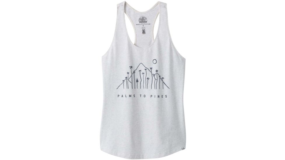 prAna Graphic Tank - Womens, White Palms, Medium, W11170152-WTPM-M