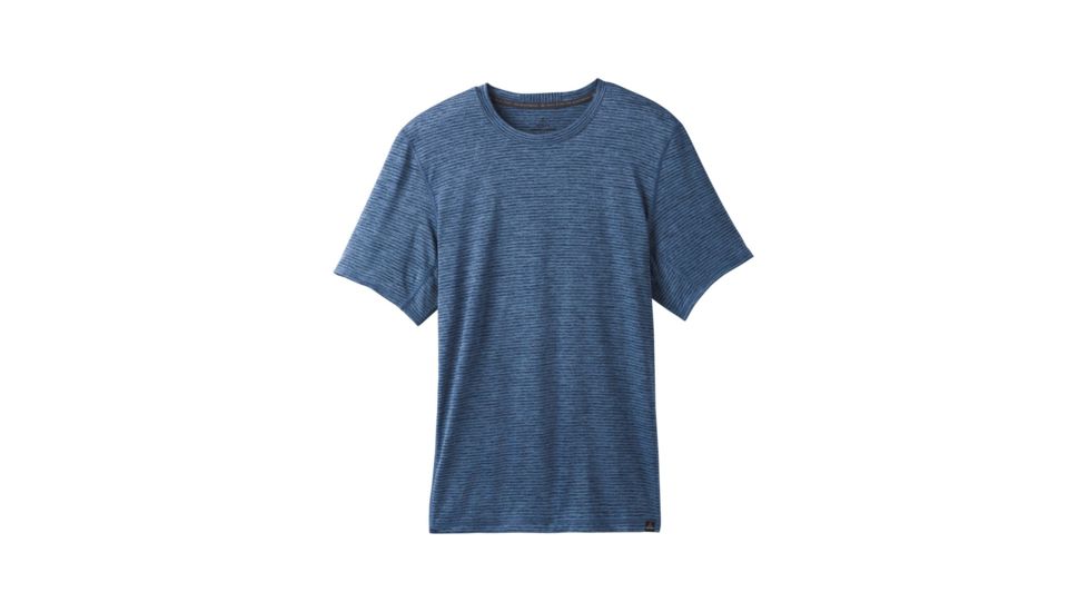 prAna Hardesty Short Sleeve Mens, Sunbleached Blue Stripe, Small, M11170402-SBBS-S
